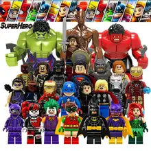 Avengers LegoINGlys Marvel DC Super Hero Spiderman Building Blocks Compatible with LegoINGly Batman Models Set Toy for Children