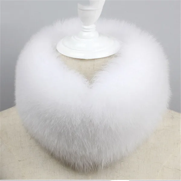 Hot Sale Real Fox Fur Collar Women Natural Fox Fur Scarf Winter Minter Multiple Colour Fur Scarves - Цвет: white