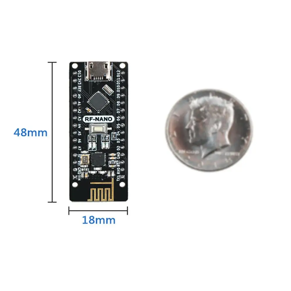 NRF24L01+ 2,4G беспроводной модуль+ Arwino NANO V3.0 = RF-Nano интегрированная плата с интерфейсом USB Arwino NANO V3.0 NRF24L01+ 2,4G# CW