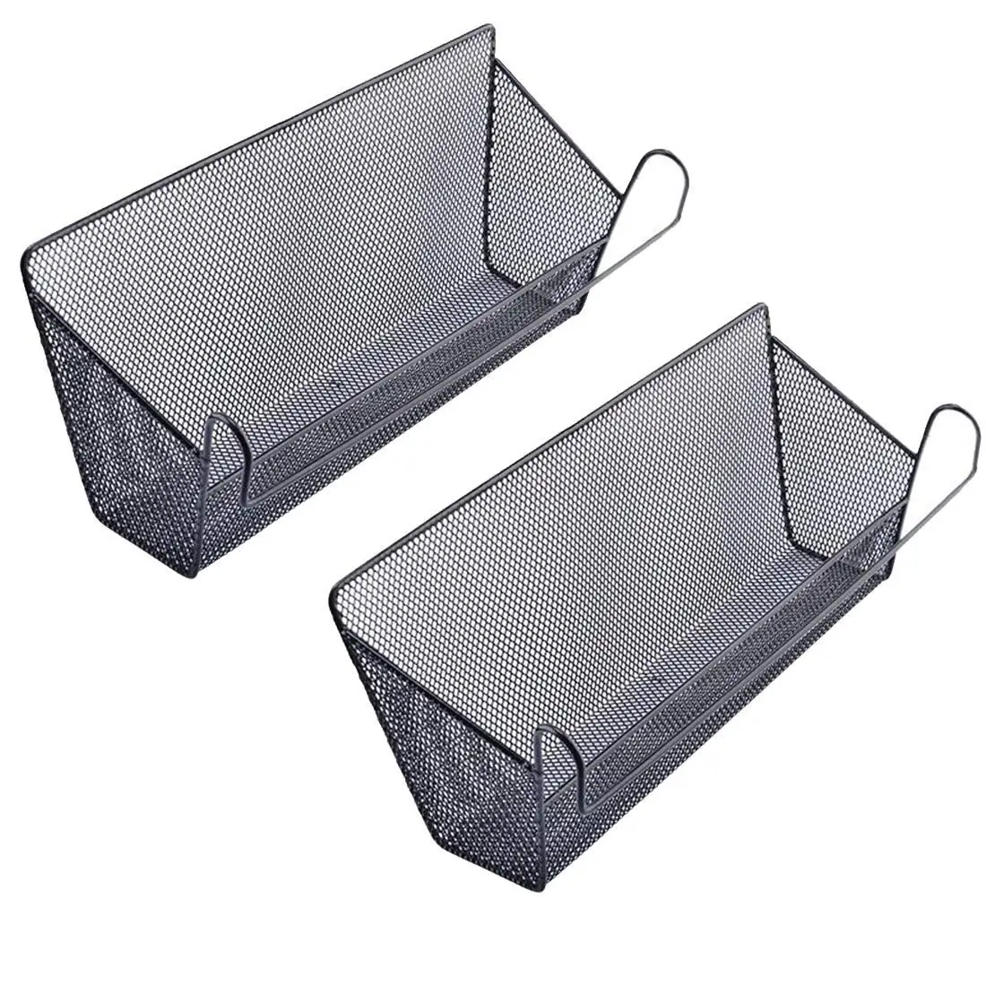 

2Pack Dormitory Bedside Storage Baskets, Mesh Origanizer Caddy for Books Phones Drinks Office Home Table Hanging Organizer Des