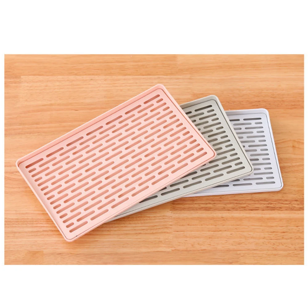 1pc Rectangle Double Layer Dish Vegetable Water Tray Drainer Holder Drying Draining Rack Kitchen Storage Holders | Дом и сад