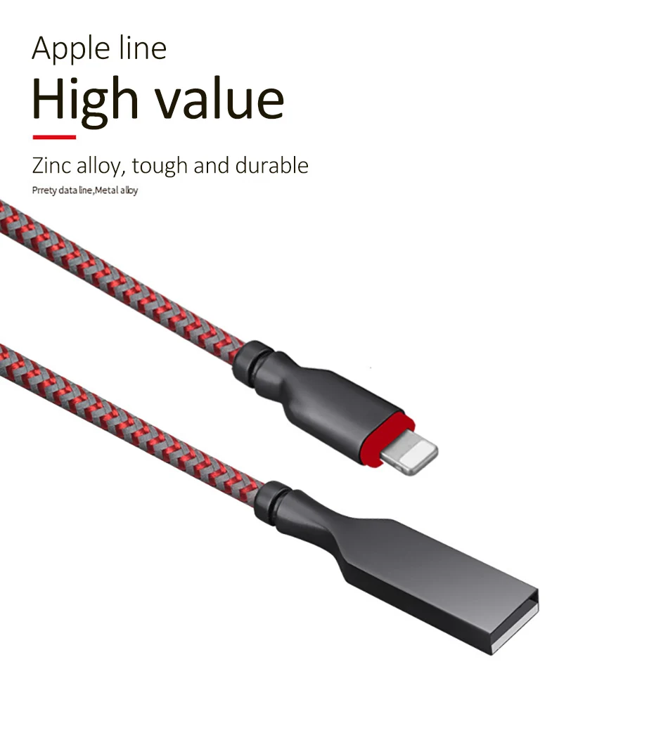 NOHON Nylon Sync Data Charging Cable For iphone 5 SE 6S 7 8 X Plus XS XR XS MAX 2.4A Fast Charger Line Lighting Charge Cord Line (4)