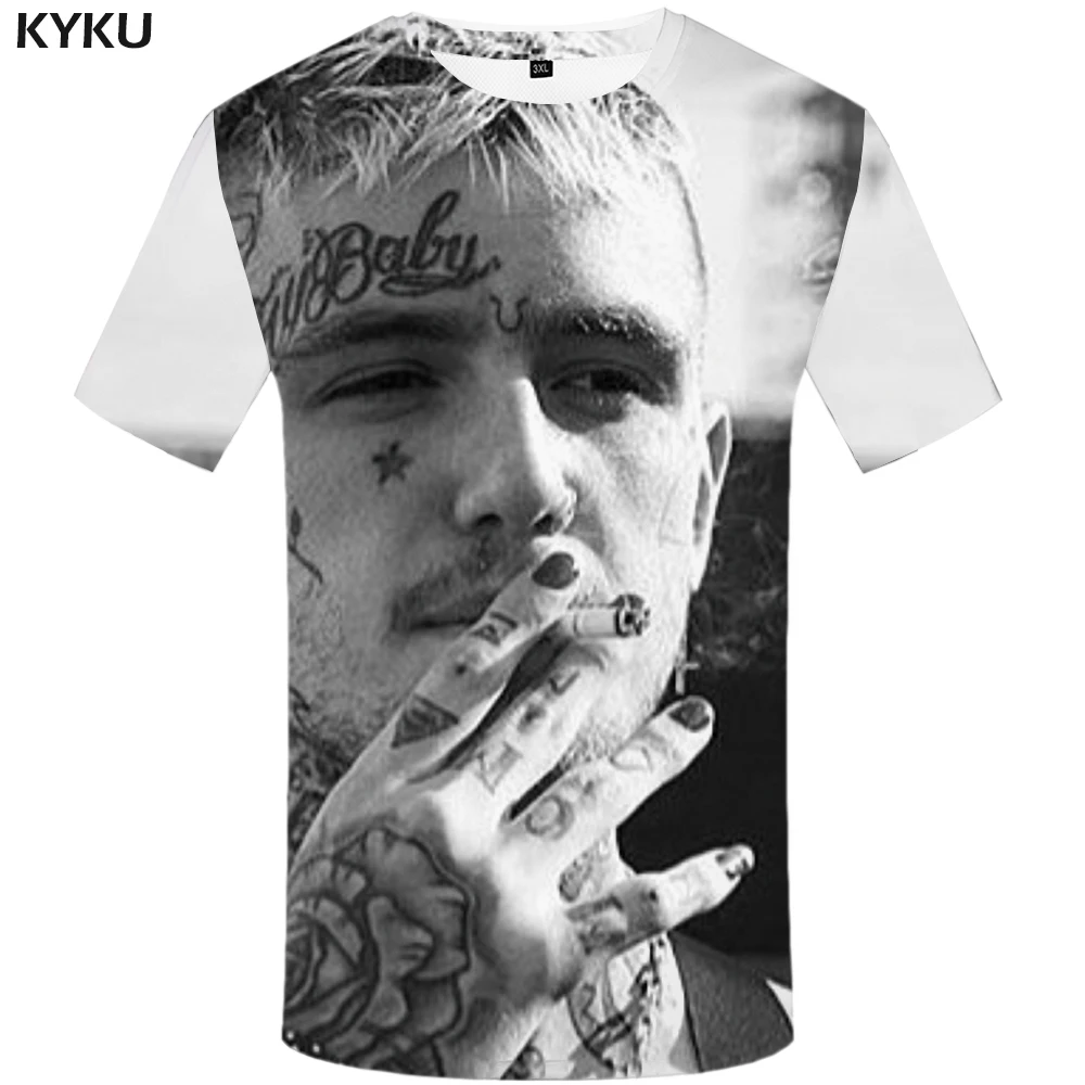 

KYKU Brand Character T Shirt Men Anime Tshirt Tattoos Smoke 3d Printed T-shirt Punk Rock Clothes 2018 Cool Vintage Mens Clothing