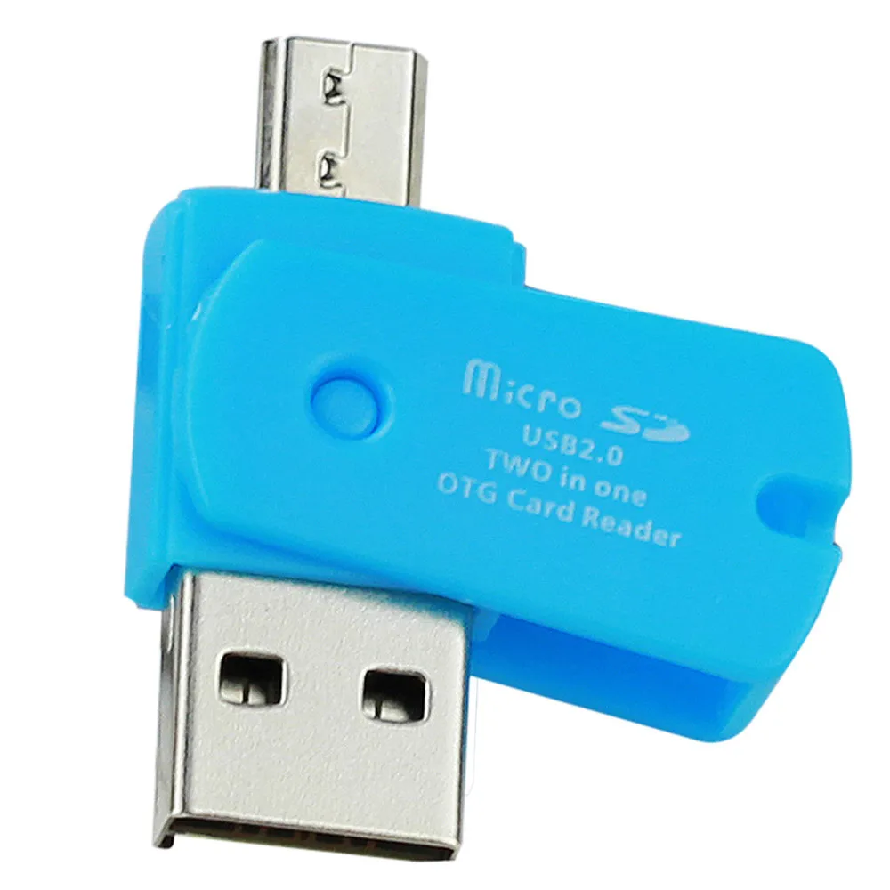 OTG Micro USB к USB 2,0 Micro SD TF кард-ридер адаптер для Android телефон внешний портативный USB SD кард-ридер Suppion# yl - Цвет: Blue