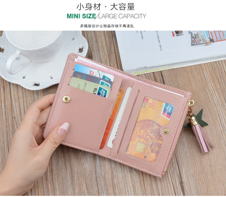 Oeak Wallet Short Women Wallets Zipper Purse Patchwork Fashion Panelled Wallets Trendy Coin Purse Card Holder Leather