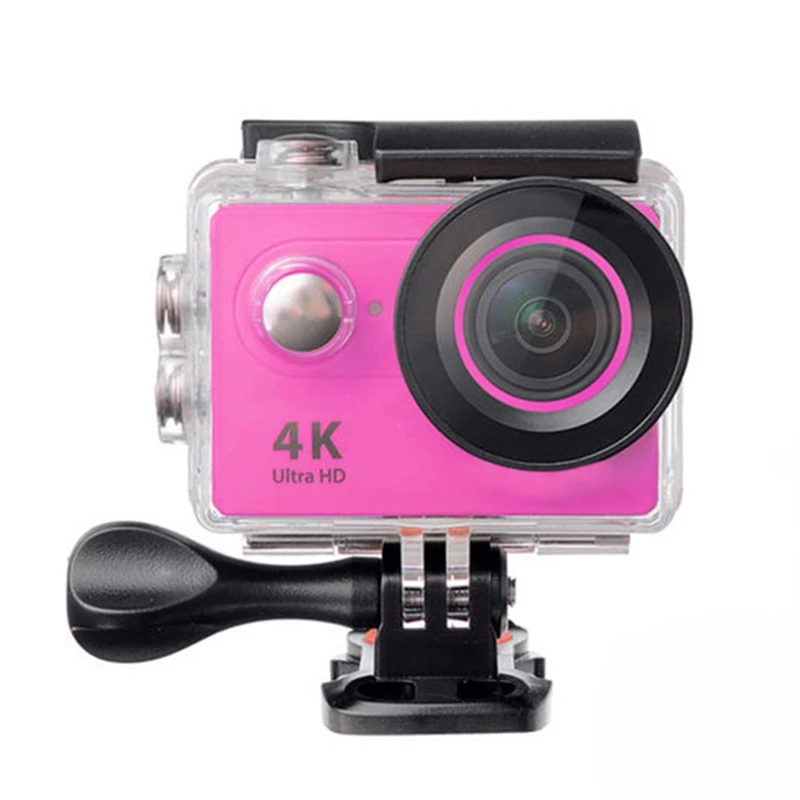 Экшн-камера для охоты, дайвинга, лыжного спорта, Ультра HD, WiFi, 1080 P/30fps, водонепроницаемая профессиональная спортивная камера - Цвет: Розовый