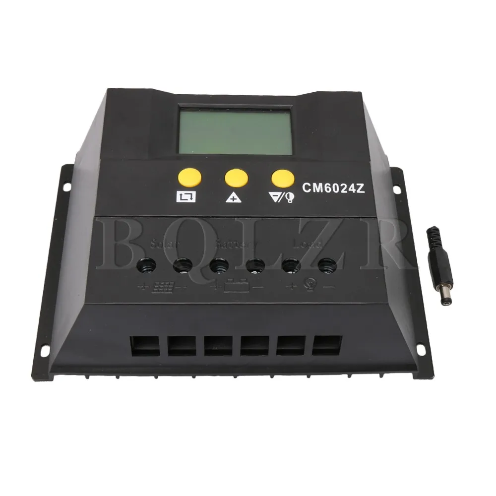 

BQLZR CM6024Z 60A Metal Plastic Black Solar Panel Battery Regulator Charge Controller 12V/24V DC Auto with LCD Monitor