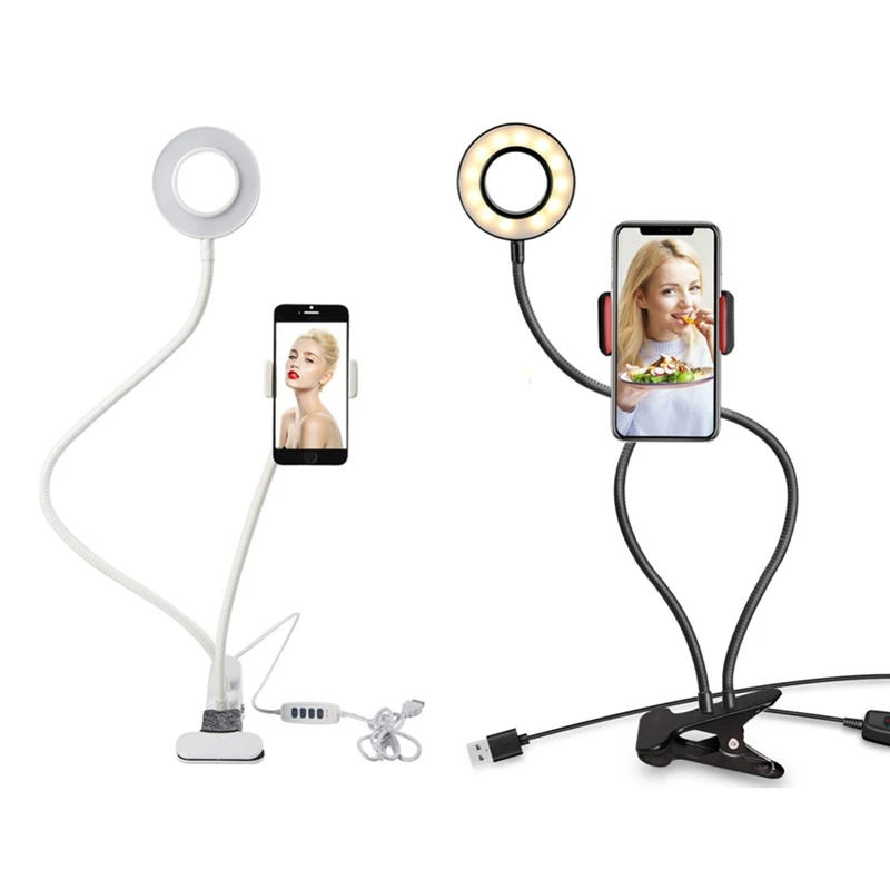 

New Adjustable Photo Studio Selfie LED Ring Light with Phone Holder for Live Stream Makeup Camera Lamp for iPhone Android Phone