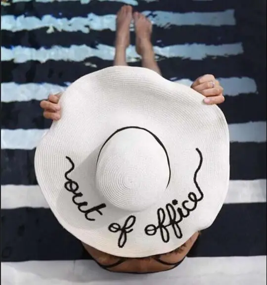 Шляпа женская Соломенная с надписью off duty|beach hat|fashion beach hatstraw hat |