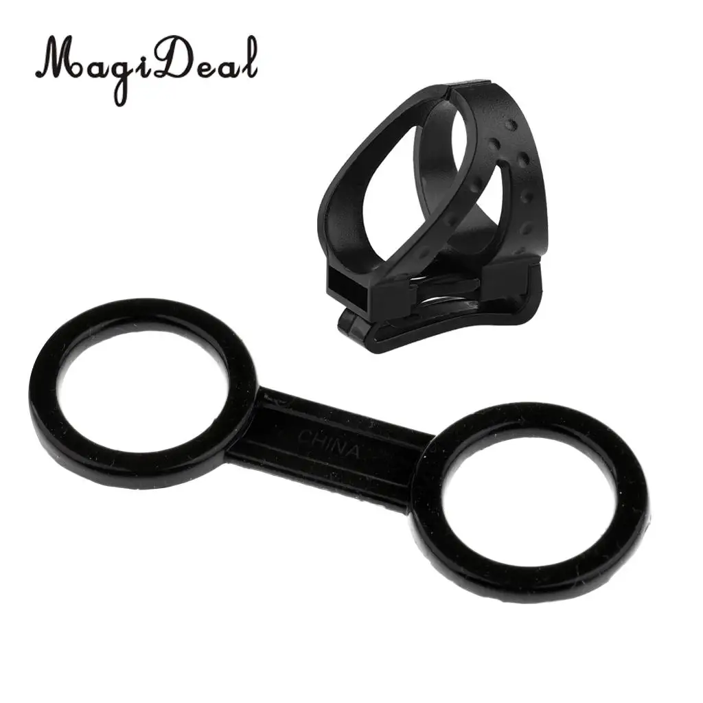 2Pcs Universal Flexible Scuba Diving Snorkeling Snorkel Mask Keeper Retainer - Plastic Clip Design & Silicone Dual Loop Style