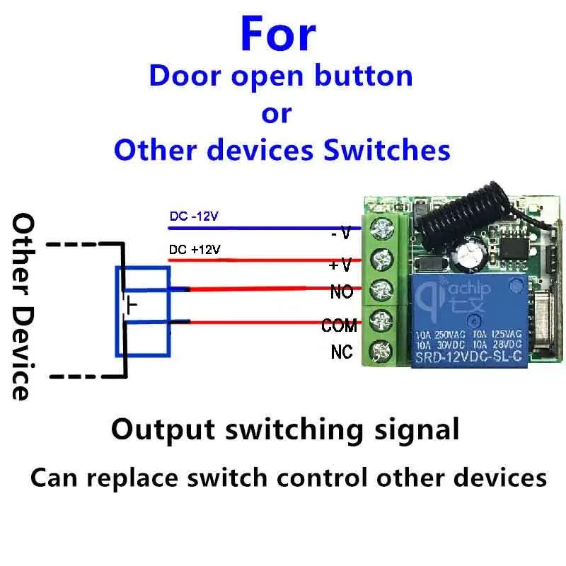 Qiachip-433Mhz-Universal-Wireless-Remote-Control-Switch-DC-12V-1CH-relay-Receiver-Module-RF-Transmitter-433 (3)