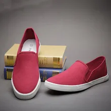 2016 New Arrival Men Casual Flats Canvas Single Shoes Loafers Slip-on Elastic Breathable Pure Color Sneakers Shoes Size 39-44
