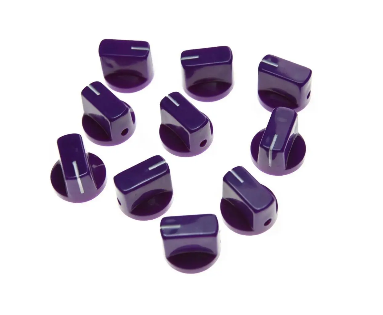 10pcs Guitar AMP Effect Pedal Knobs Pointer Knob with Set Screw Purplepedal knobspointer