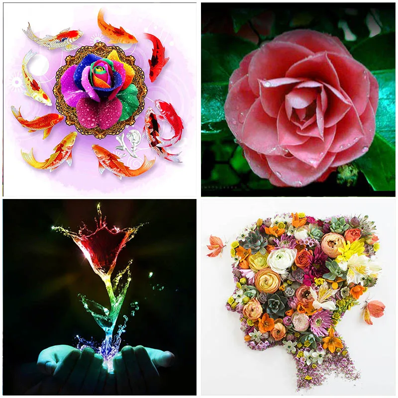 

Carp Rose Flower Wall Decorations 5D Diamond Painting Arts Craft Kits Gifts Full Square Drill Embroidered Cross Stitch Home Set