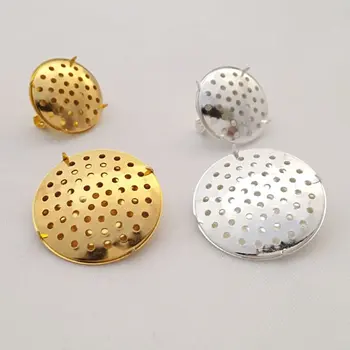 

5 pieces Base 25mm Tray 24.5mm Brooch Pins Silver color / Golden / Antique Bronze Round Copper Diy Findings Accessories(JM7191)