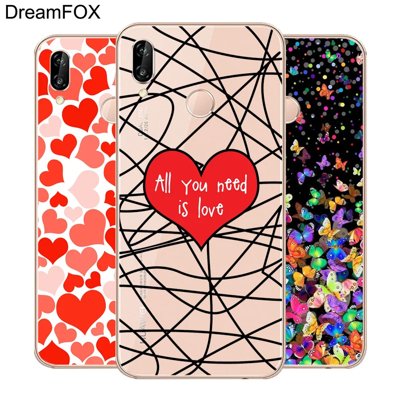 DREAMFOX M326 Fashion Heart Design Soft TPU Silicone Case Cover For Huawei Honor 6A 6C 7X 9 10 P20 P30 Lite Pro P Smart 2019 |