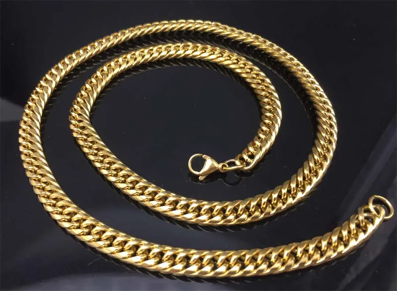 10pcs Gold Chain For Men Hip Hop Jewelry Stainless Steel Curb Chain DIY For Necklace Jewelery Chain