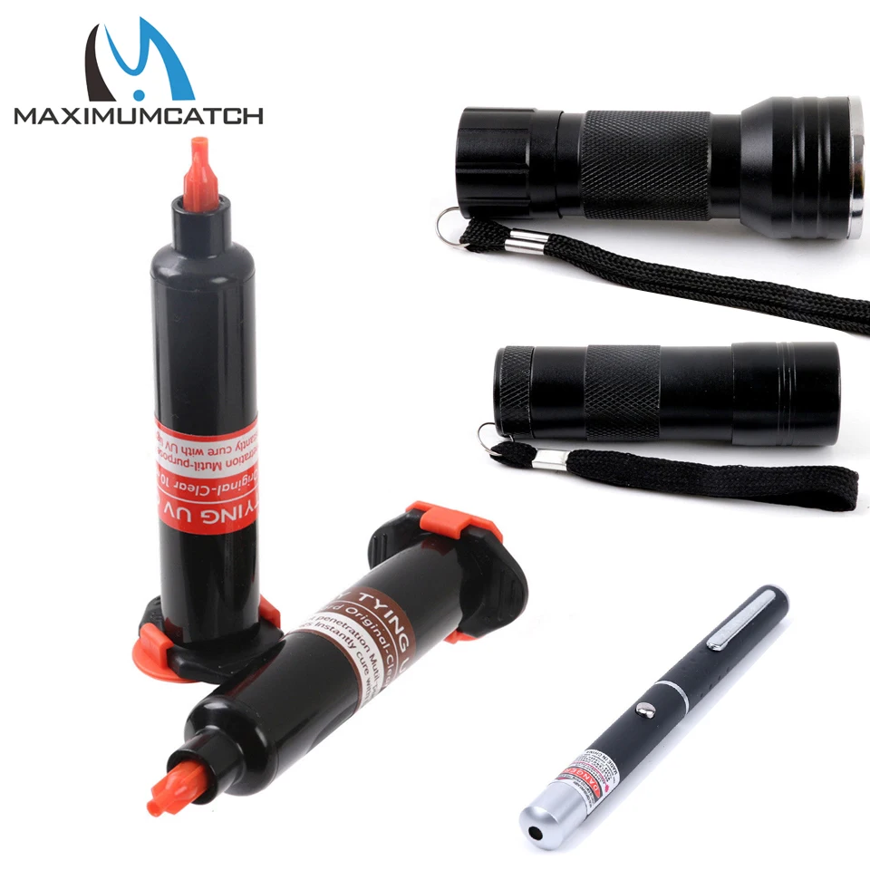 Maximumcatch УФ-светильник, ручка для завязывания мушек, УФ-клей, инструмент для завязывания