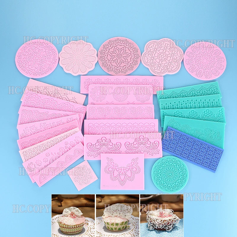 

Flower Lace Silicone Mold Sugar Craft Fondant Mat Sugarcraft Cake Decorating Tool Confectionary Baking Tool Bakeware