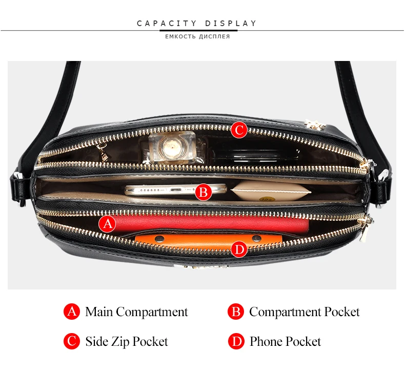 de Ombro Ocasional Saco Crossbody Moda Feminina