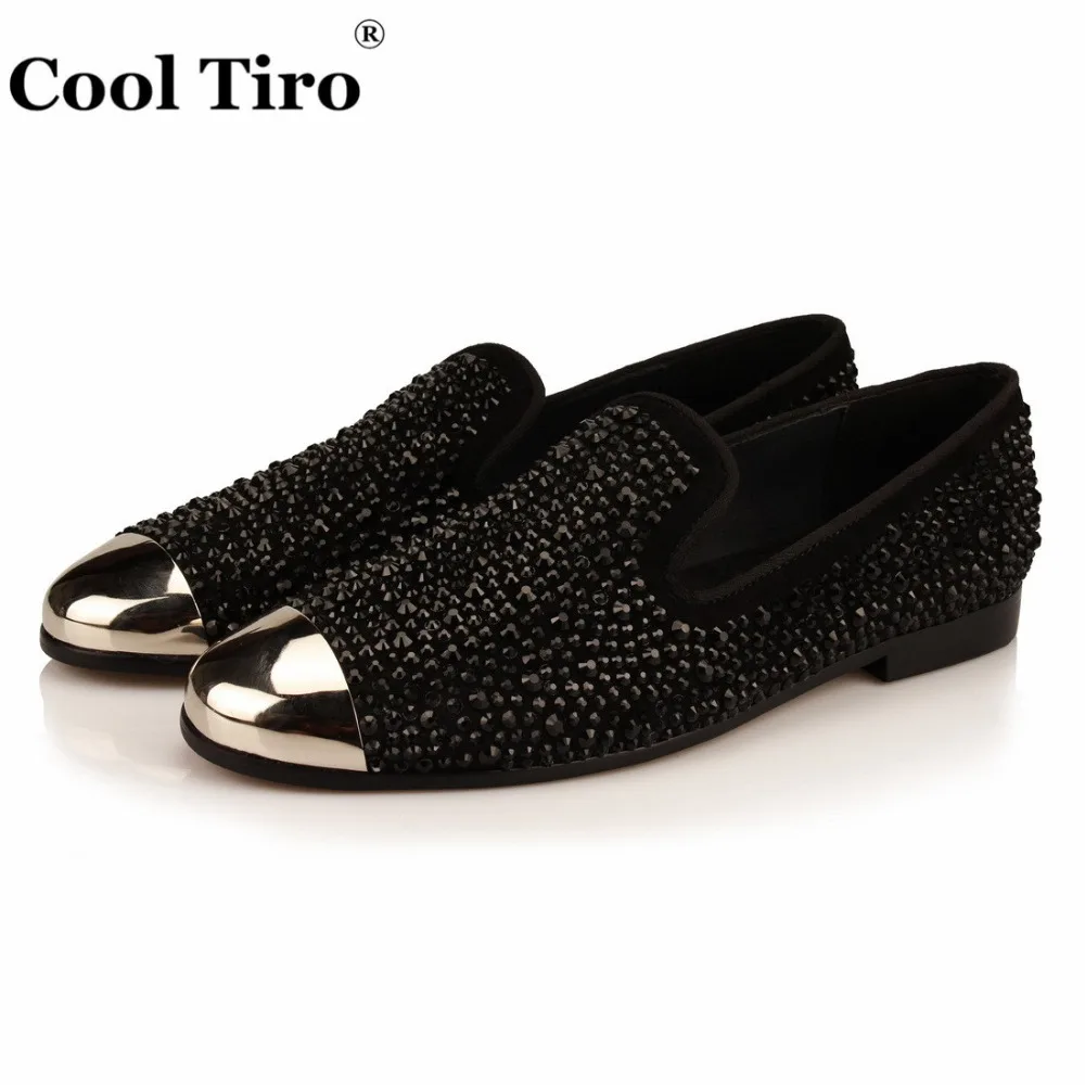 Black Rhinestones Slippers Loafers (11)