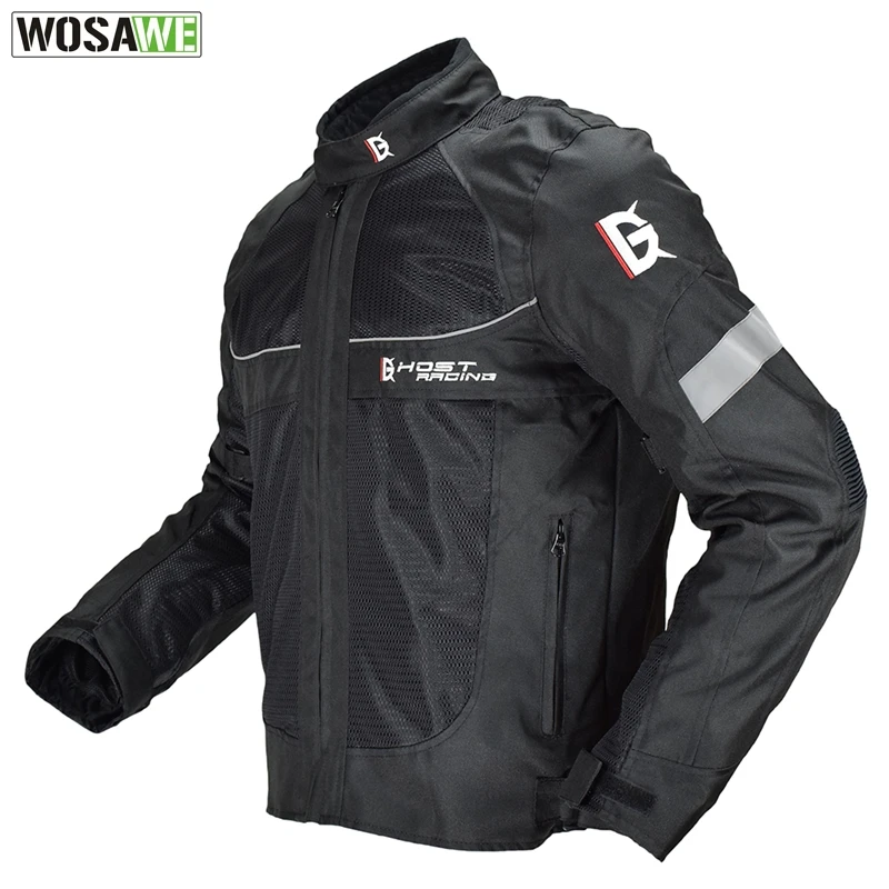 Мотоциклетная Куртка Светоотражающий, для мотокросса Racing Off-raod Защитная куртка ветрозащитный полный корпус защитное снаряжение броня мото одежда