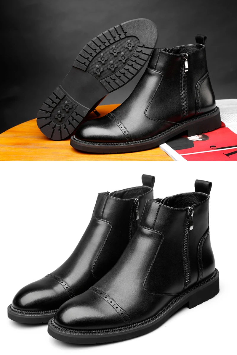 YIGER/Новинка; мужские Ботильоны; Мужская обувь Martin; сезон осень-зима; мужские теплые ботинки; мужские ботинки «Челси» на молнии; черная обувь; 0155
