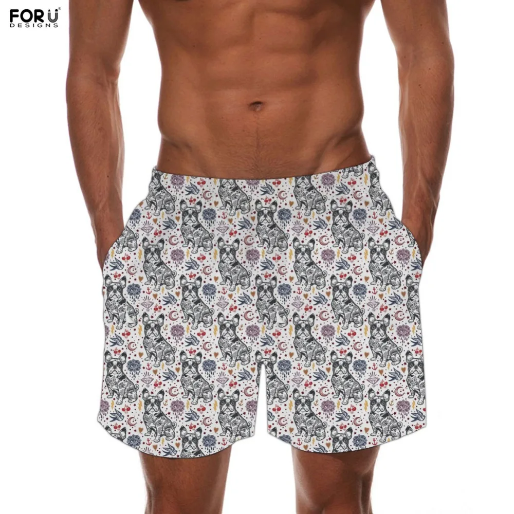 FORUDESIGNS/Французский бульдог Terier печати повседневное подкладка быстросохнущая шорты для женщин для мужчин эластичный пояс бодибилдинг шорт