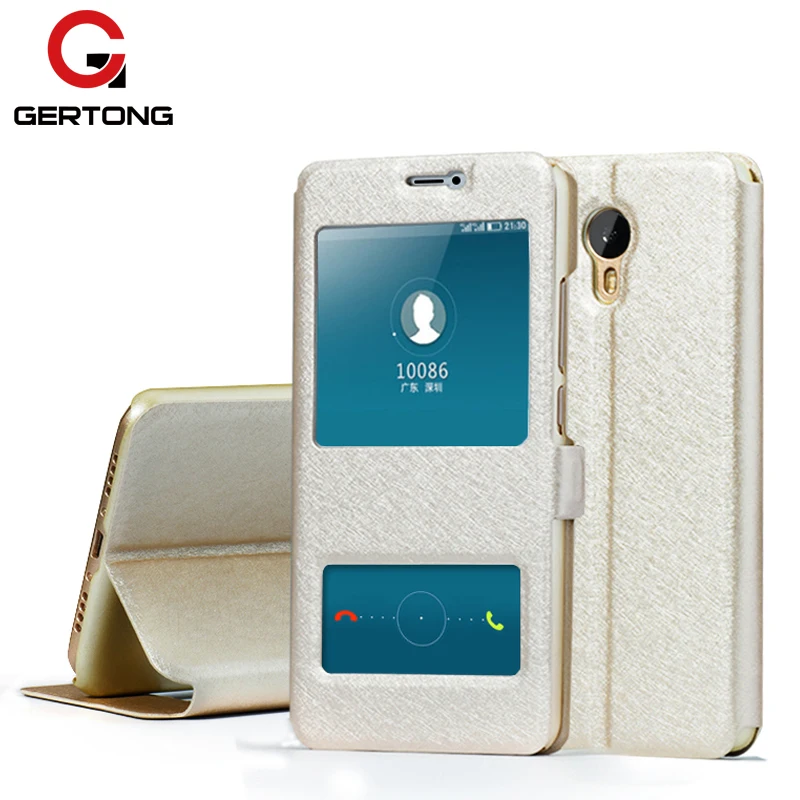 

GerTong Leather Flip Case For Meizu Pro 7 M5C A5 M3S M3 Note M3 Mini U10 U20 M2 Note Window View Stand Holder Cover Phone Shell