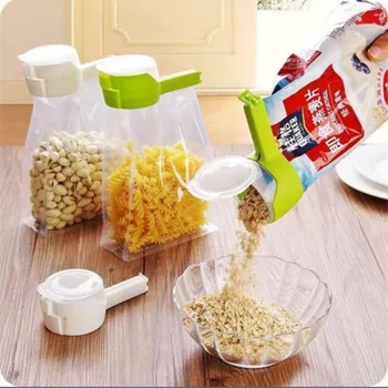 

Bag Clip Seal Pour Food Storage Bag Clip Snack Sealing Clip Fresh Keeping Sealer Plastic Helper Food Saver Travel Kitchen Gadget