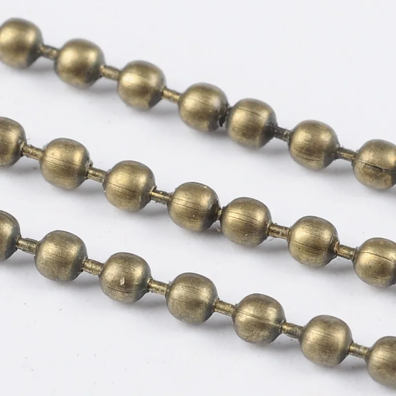 Pandahall 100 м/Шариковые цепочки с катушкой для самодельных ювелирных аксессуаров изготовление браслета ожерелья Размер: 2 мм в диаметре