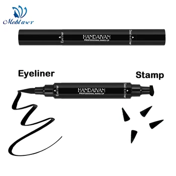 

1 Pcs Double-Headed Seal Black Eyeliner Triangle Seal Eyeliner 2-in-1 Waterproof Eyes Make kit with Eyeliner Pen Eyeliner Stamp