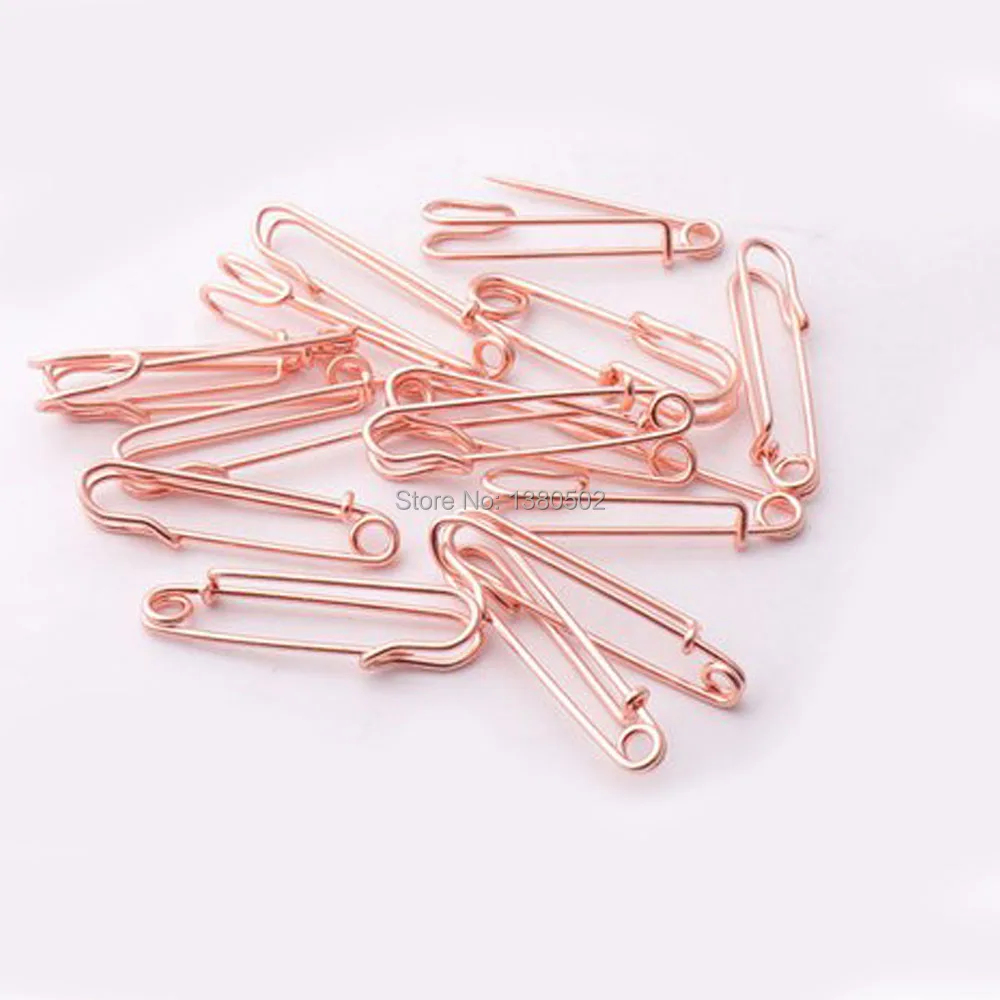 100pcs 20*8mm small Rose gold Color metal safety pins knitting tool garment