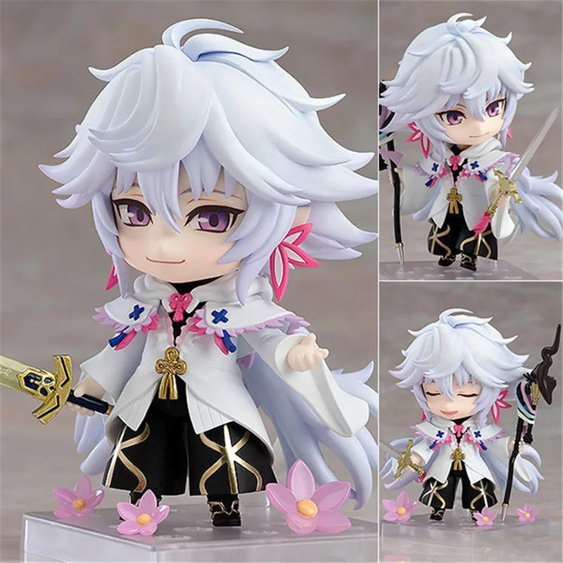 Nendoroid Fate/stay night Caster Servant Merlin FGO # 970-DX Q-version FaceSwipe ПВХ фигурка модель игрушки 10 см коробка P1407