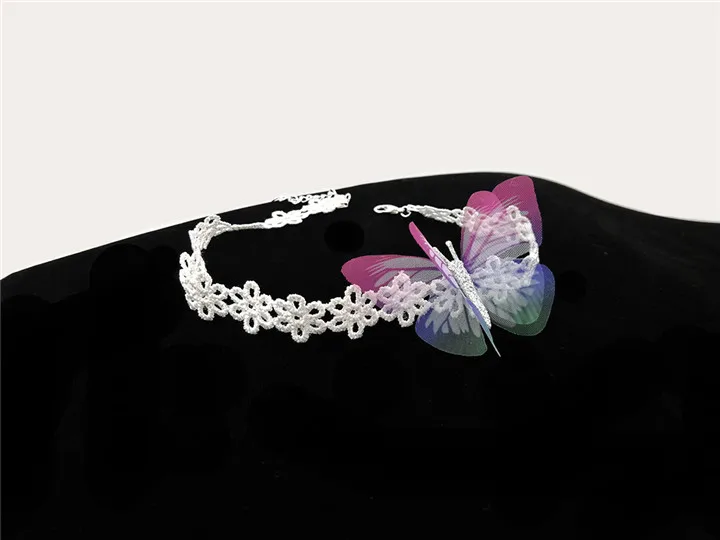 10 10pcs Colorful Butterfly For Wedding Gifts For Guests Lace Choker Necklace Double-Layer Tulle Butterfly Wedding Bridesmaid Decor