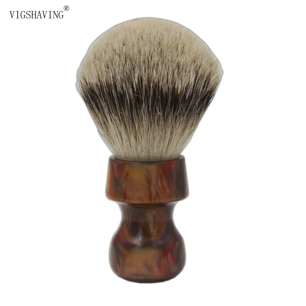 

30mm Knot Colorful Resin Handle Silvertip Badger Hair Shaving Brush for Barber Shave Tool