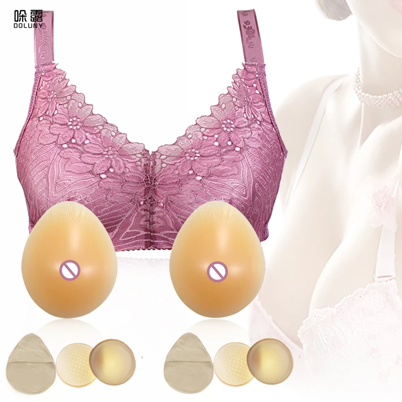

1 Pair Silicone Breast and 1pc Bra Prosthesis Breast Forms with Protective Cover Mastectomy Bra Wire Free Bra Underwear D40