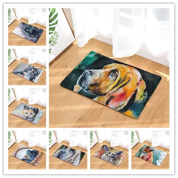 

Flannel Floor Mats fox Bedroom Living Room Carpets Cartoon Bear Pattern Mat for Hallway Anti-Slip Tapete