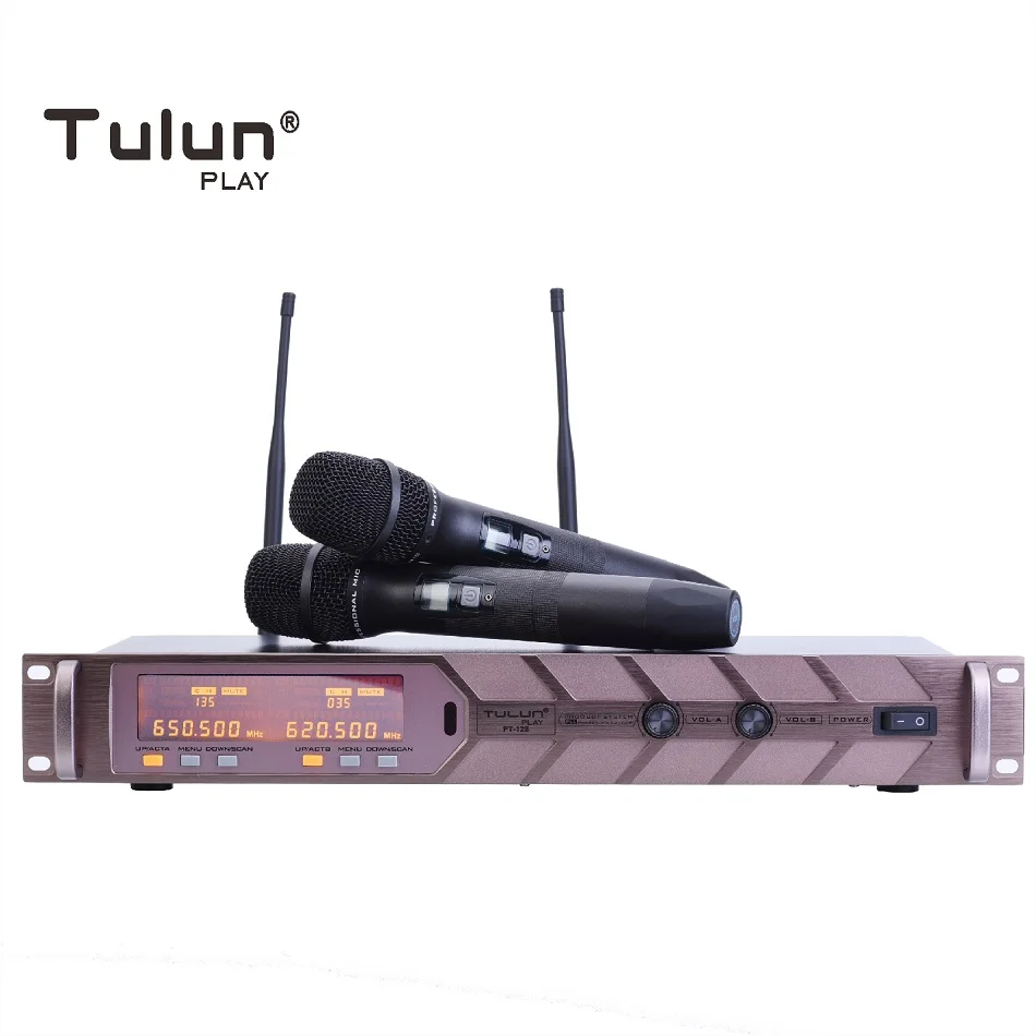 

KTV Bar Accompaniment/original sing 1 Click switch UHF Handheld Wireless Microphone Above 50 Meters Tulun Play PT128