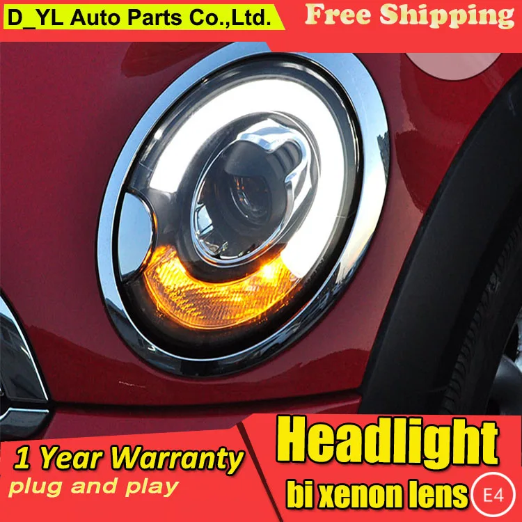 

D_YL Car Styling for BMW Mini R56 Headlights 2007-2013 Mini R56 LED Headlight DRL Lens Double Beam H7 HID Xenon bi xenon lens