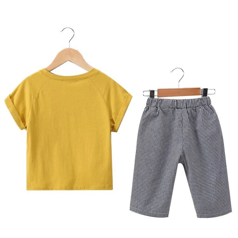 Conjuntos de Roupas Camiseta + Shorts Roupas da Menina Novas Meninas Verão Menina Manga Curta 2 Pcs Ternos Crianças 2020 10 Mamãe e Bebê