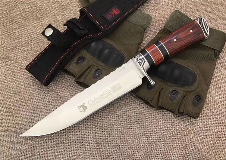 

Mengoing Outdoor Tactical Power 5Cr13Mov Steel Fixed Blade Knife Wilderness Hunting Straigt Knives Tools