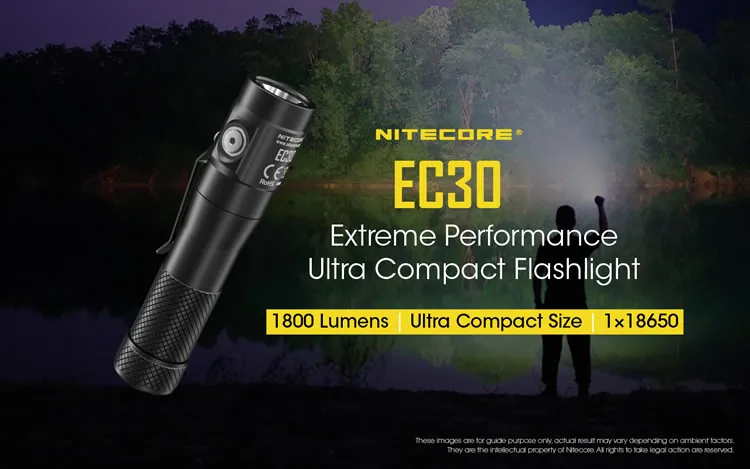 NITECORE EC30+ IMR18650 батарея 1800LM CREE XHP35 HD светодиодный EDC фонарик водонепроницаемый Открытый Кемпинг Рыбалка Поиск портативный фонарь