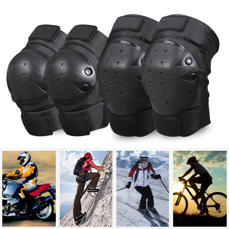 4Pcs Short Sports Cycling Elbow Knee Pads Guard Brace Protector