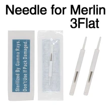 50 шт. 3F Merlin Иглы для татуировки 3 плоских наконечников для перманентного макияжа брови и губы дизайн Deluxe Biotouch для аппарата Merlin