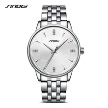 SINOBI font b Sports b font Men Wrist font b Watches b font Stainless Steel Watchband