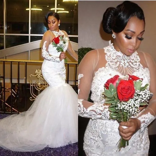 2018-african-country-wedding-dresses-mermaid-jewel-neck-illusion-long-sleeves-lace-appliques-beaded-tulle-plus-size-sweep-train-bridal-gowns