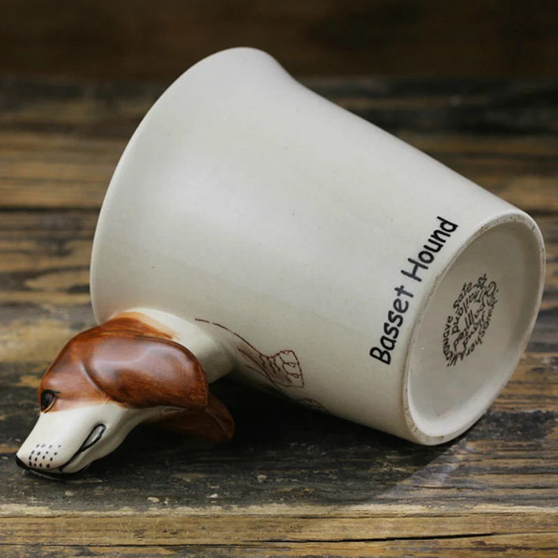 Милый мультфильм 3D кофейная чашка Бассет-Хаунд собаки чашка смешная кофейная кружка tazas de ceramica creativas кофейные кружки креативный