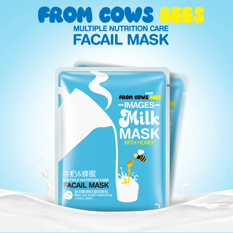 10pcs/set images Milk Facial Mask Smooth Moisturizing Whitening Face