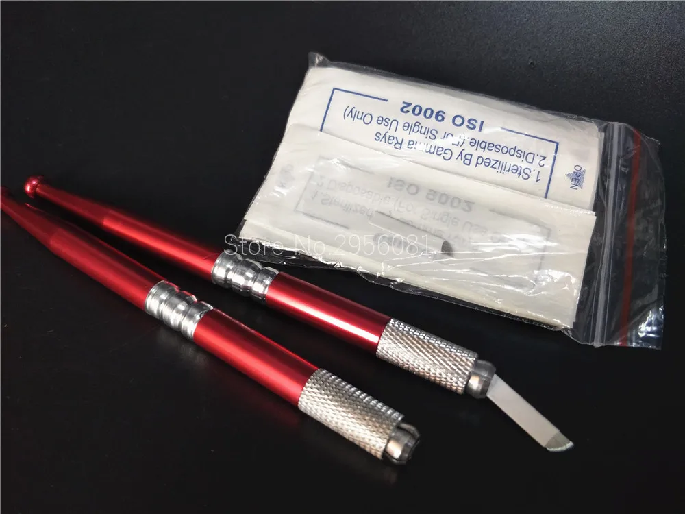 

50pcs 14pin & 2pcs pen Permanent Makeup Eyebrow Microblading Tattoo Needles Pen 3D Eyebrow Manual Embroidery